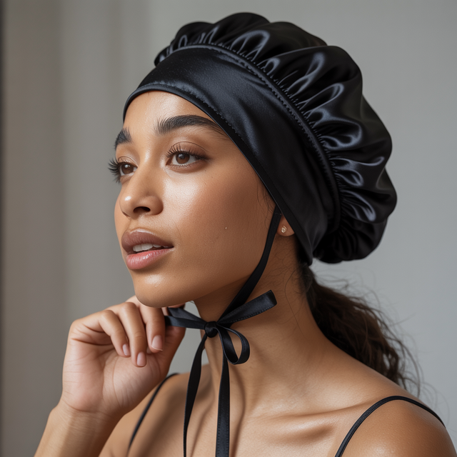 Bonnet En Satin Avec Attache