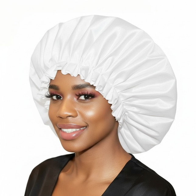 Black Waterproof Shower Cap Extra Large Women's Single Layer Eva Shower Cap Oil-baked Elastic Bathroom Cap Hood Hair Bonnet