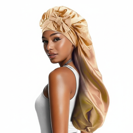 Sleeping Cap with Ribbon for Women, Elastic Satin Bonnet, Sleeping Cap, Breathable Turban, Sleep Headwear, Oversized Bandanas