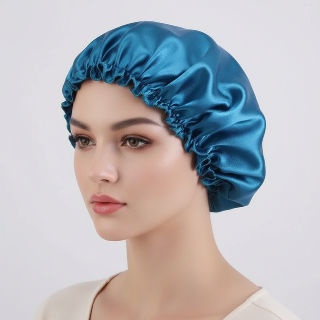 Unisex Adults Satin Nightcap Wide-brimmed Sleeping Cap for Spring Autumn Winter
