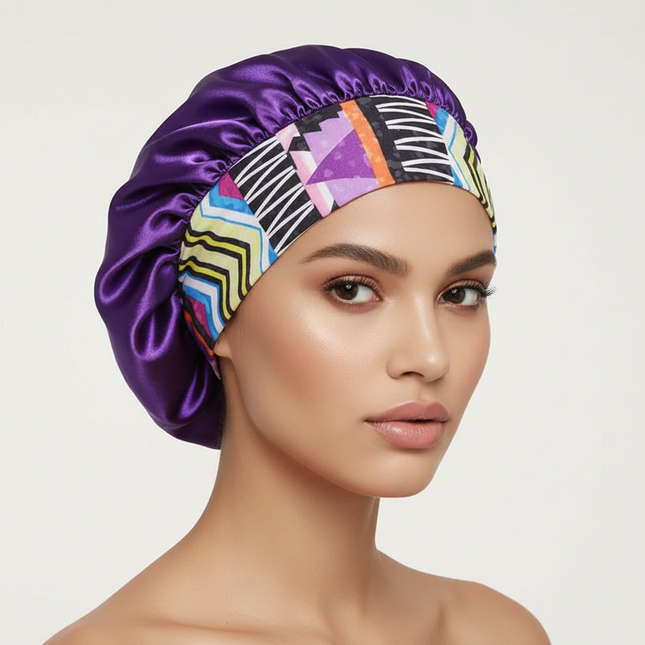 Newest Arrival Women Satin Bonnet Cap Fashion Elastic Wide Band Hair Protect Head Cover Night Sleep Hat Beauty Salon Cover Hair