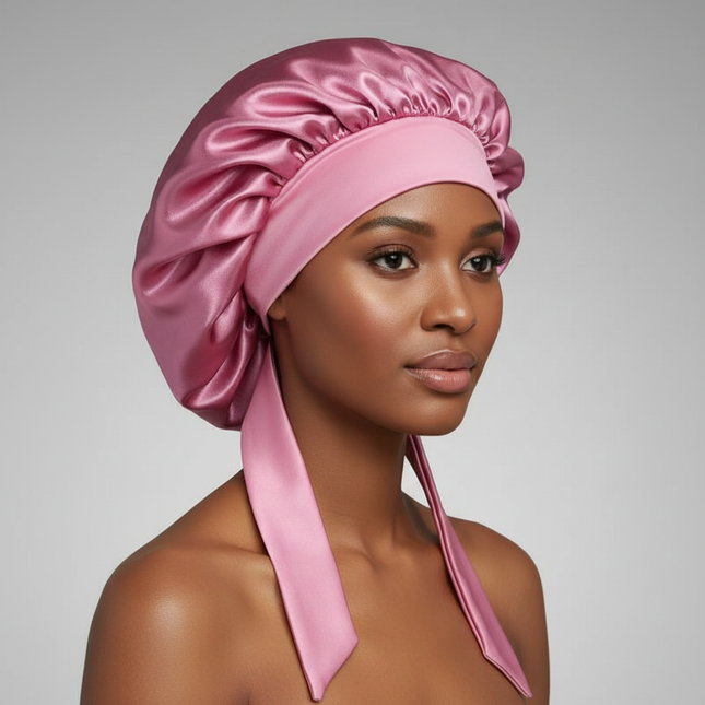 Women Satin Solid Sleeping Hat Night Sleep Cap for Women Shower Caps Waterproof Solid Sleeping Hair Bonnets Adjustable Cap