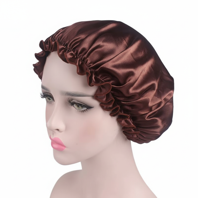 1X Hair Satin Bonnet For Sleeping Shower Cap Silk Bonnet Bonnet Femme Head Cover Flower Elastic Band Women Night Sleep Cap