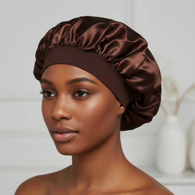 Newly Satin Night Hair Cap Women's Solid Sleeping Hat Sleep Care Bonnet Nightcap For Women Unisex Cap