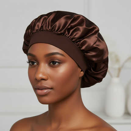Newly Satin Night Hair Cap Women's Solid Sleeping Hat Sleep Care Bonnet Nightcap For Women Unisex Cap