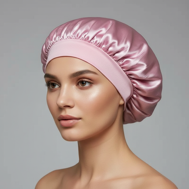 Satin Wide-brimmed Nightcap Styling Silk Headband for Sleeping Nightcap with Elasticated Floppy Band Cap Hair Shower Cap