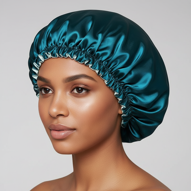 Adjustable Women Satin Sleeping Hat Ladies Fashion Elastic Hair Cap Breathable Nightcap Hair Bonnet Hat Bathroom Shower Cap