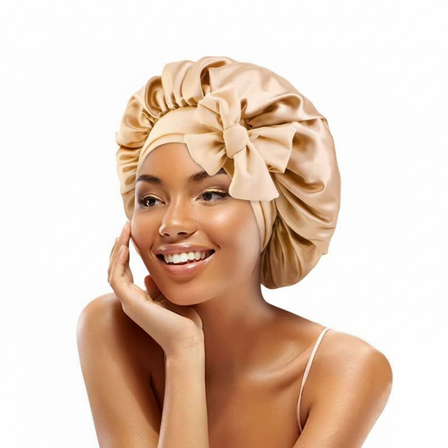 high-quality Mulberry Silk Sleeping Bonnet for Women Large Sleep Cap with Wide Elastic Tie Band for Curly Dreadlock Braid Hair C