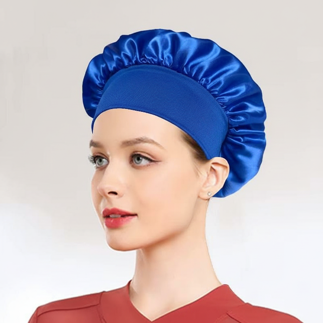 Newly Satin Night Hair Cap Women's Solid Sleeping Hat Sleep Care Bonnet Nightcap For Women Unisex Cap