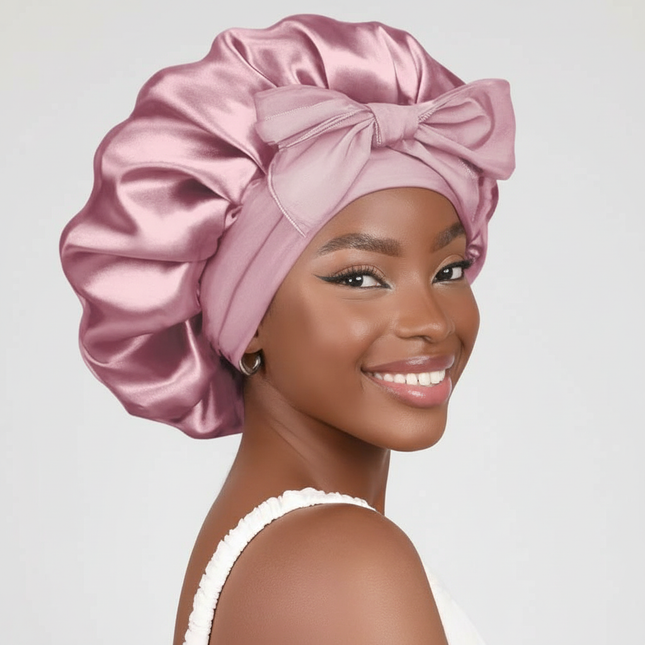New Women Satin Solid Sleeping Hat with Stretchy Tie Band Elastic Night Shower Cap Adjustable Hair Head Cover Bonnet turban