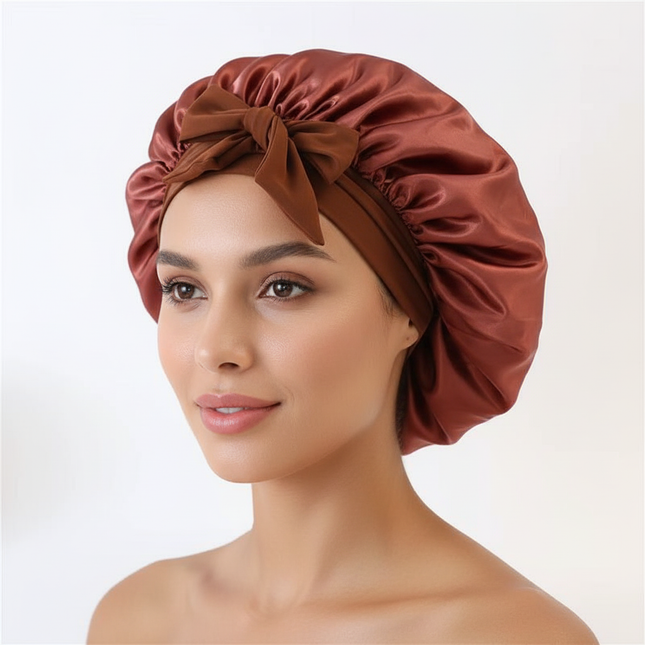 Bonnets Silk Satin Hat Hair Night Satin Bonnet Satin Hat To Sleep Bonnets for Women Cap Beanie Curly Braid Hair DM04