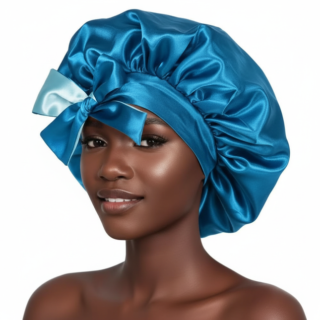 Double Layer Satin BonnetLarge Satin Bonnet Bonnet Hair Bonnet for Sleeping, Reusable Adjusting Hair Care Wrap Cap Sleep Caps Fo