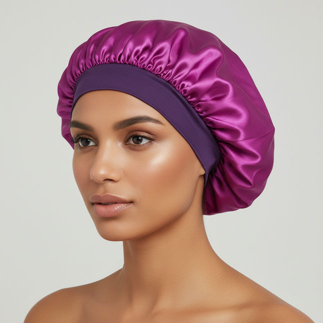 Satin Wide-brimmed Nightcap Styling Silk Headband for Sleeping Nightcap with Elasticated Floppy Band Cap Hair Shower Cap