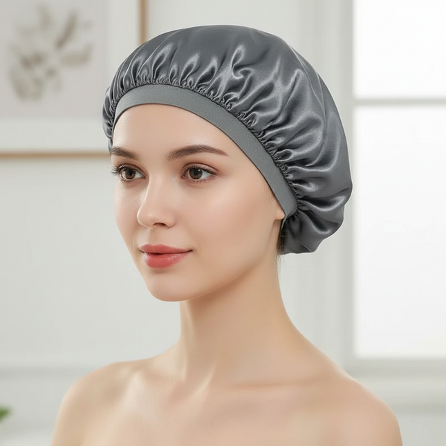 Luxury Thickened Satin Hair Drying Cap Towel Wrap Double Layer Coral Fleece Dry Hair Cap with Button for Fast Drying & Hair Care