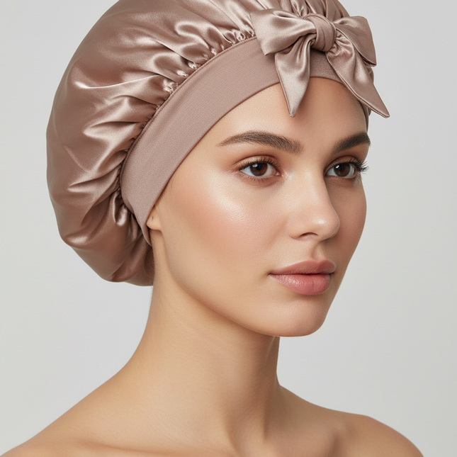 New Silk Bonnet For Sleeping Women Satin Bonnet Hair Bonnet Night Sleep Cap Scarf Wrap For Curly Hair With Tie Band For CurlyHat