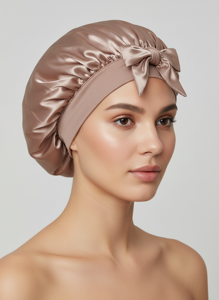 New Silk Bonnet For Sleeping Women Satin Bonnet Hair Bonnet Night Sleep Cap Scarf Wrap For Curly Hair With Tie Band For CurlyHat