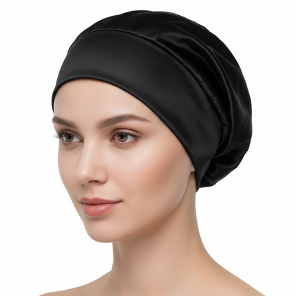 Silky Satin Lined Bonnet Sleep Cap Adjustable Stay On All Night Hair Wrap Cover Slouchy Beanie Curly Protection Silk Hair Bonnet