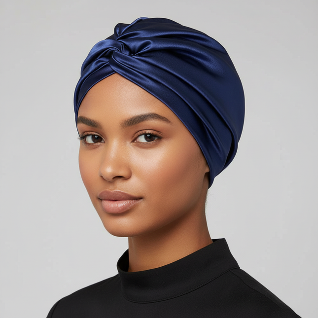 Satin Bonnet Hat Double Layer Hair Wrap Women Adjustable Knotted Hat Care Turban Satin Sleep Hat for Curly Straight Hair 2025