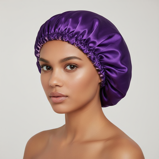 Adjustable Women Satin Sleeping Hat Ladies Fashion Elastic Hair Cap Breathable Nightcap Hair Bonnet Hat Bathroom Shower Cap