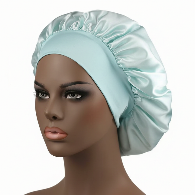 1PC Satin Sleeping Hat Night Sleep Hair Care Bonnet Nightcap Extra Satin Silky Shower Caps Sleep Cap with Premium Elastic Band