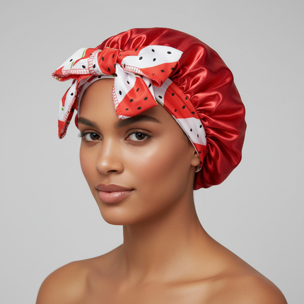 Baby Sleep Cap with Band Bow Tie Silk Kids Shower Night Sleep Hat Beanies Satin Bonnet Nightcap for Child Boy Girls