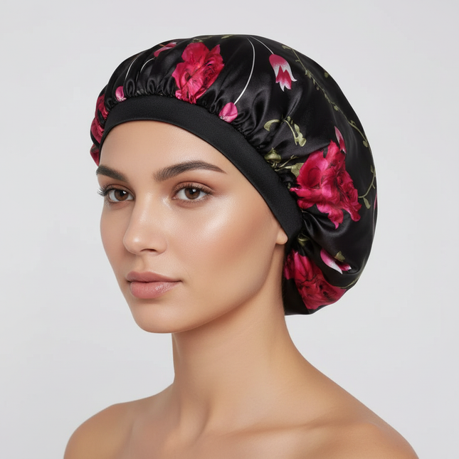 New Satin Hair Caps for Sleeping Women Bath Double Layer Headwear Cover Hat Curly Hair Styling Accessories Hair Cap for Sleeping