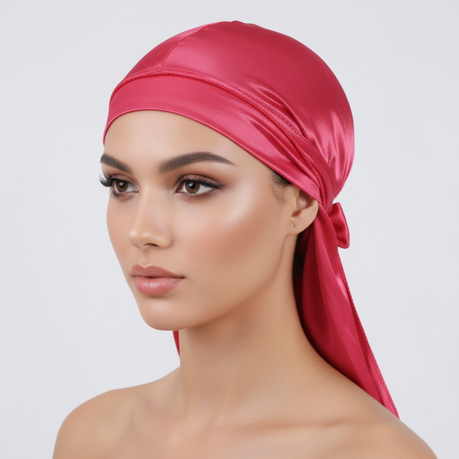 Unisex Silky Durags Bandanas Turban Hat Wigs Doo Men Satin Durag Biker Headwear Headband Hair Accessories Extra Long Tail Du-Rag