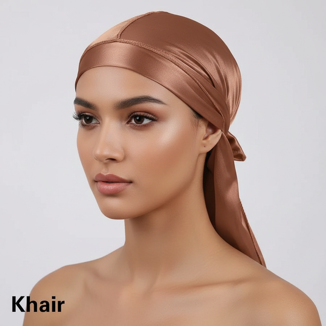 Unisex Silky Durags Bandanas Turban Hat Wigs Doo Men Satin Durag Biker Headwear Headband Hair Accessories Extra Long Tail Du-Rag