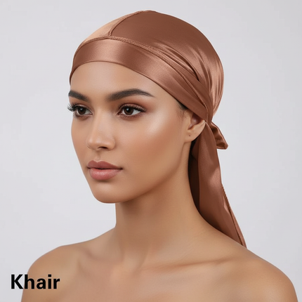 Unisex Silky Durags Bandanas Turban Hat Wigs Doo Men Satin Durag Biker Headwear Headband Hair Accessories Extra Long Tail Du-Rag