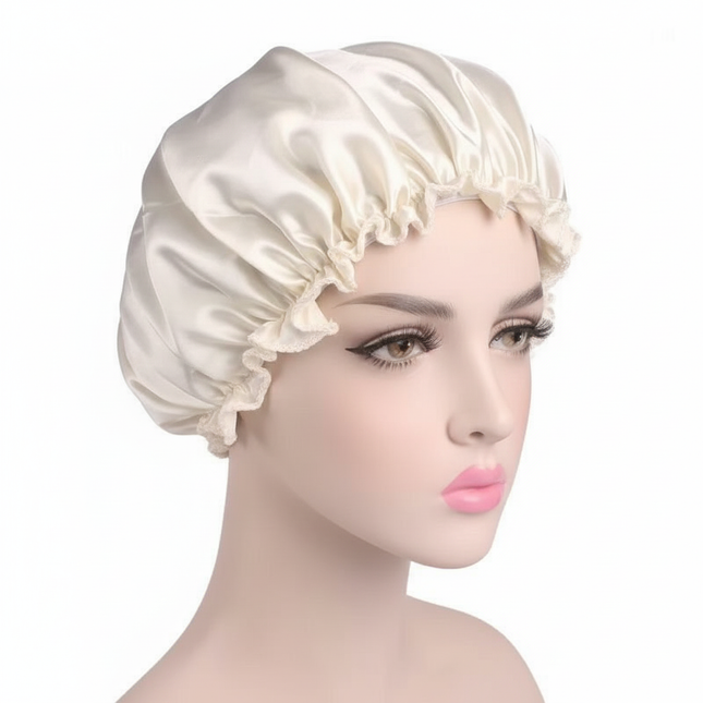 New Satin Hair Caps for Sleeping Women Bath Double Layer Headwear Cover Hat Curly Hair Styling Accessories Hair Cap for Sleeping