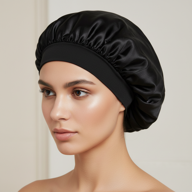 Satin Wide-brimmed Nightcap Styling Silk Headband for Sleeping Nightcap with Elasticated Floppy Band Cap Hair Shower Cap