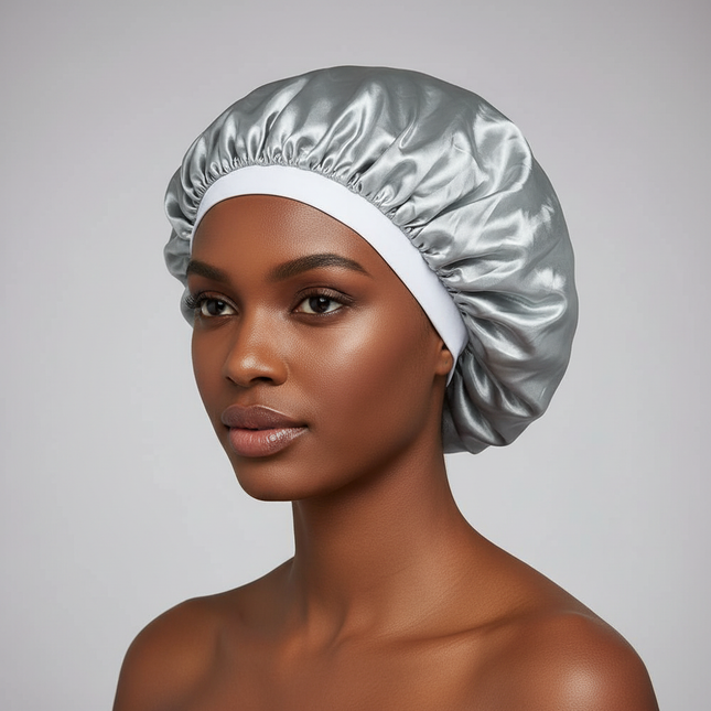 New Women Oversized Silky Hair Soft Elegant Bonnet Solid Color Satin Bonnet Sleeping Night Cap Elastic Shower Bath Hats