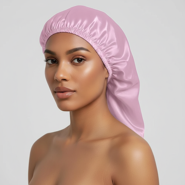 Silky Long Bonnet For Sleeping Solid Color Night Cap For Women Hair Care Tools For Sleeping In Overnight
