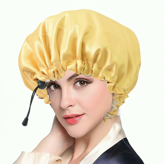 New Women Solid Reversible Satin Bonnet for Curly Hair Cap Double Layer Adjustable Sleep Cap Elastic Hair Cap Haircare Night Hat