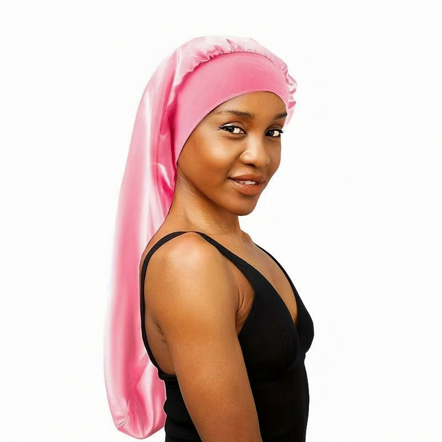 Extra Large Satin Sleep Bonnet - Elastic & Comfortable Night Cap for All Hair Types Bonnet
