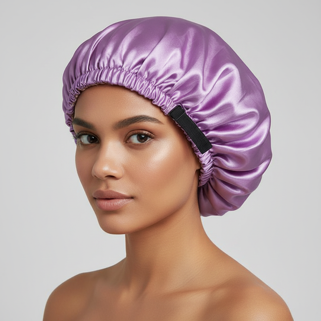 Satin Hair Cap Sleeping Shower Cap Invisible Flat Imitation Silk Round Haircare Headwear Ceremony Adjusting Button Night Hat