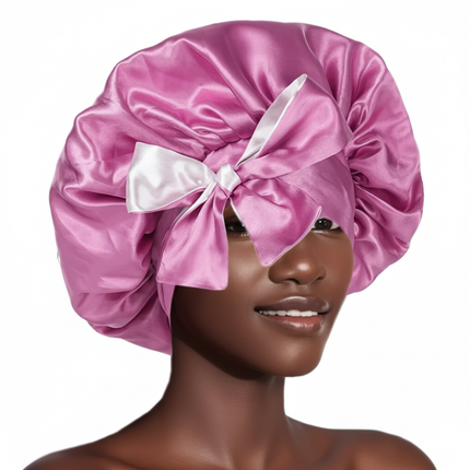 Double Layer Satin BonnetLarge Satin Bonnet Bonnet Hair Bonnet for Sleeping, Reusable Adjusting Hair Care Wrap Cap Sleep Caps Fo