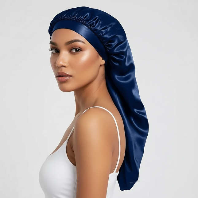 Silky Long Bonnet For Sleeping Solid Color Night Cap For Women Hair Care Tools For Sleeping In Overnight