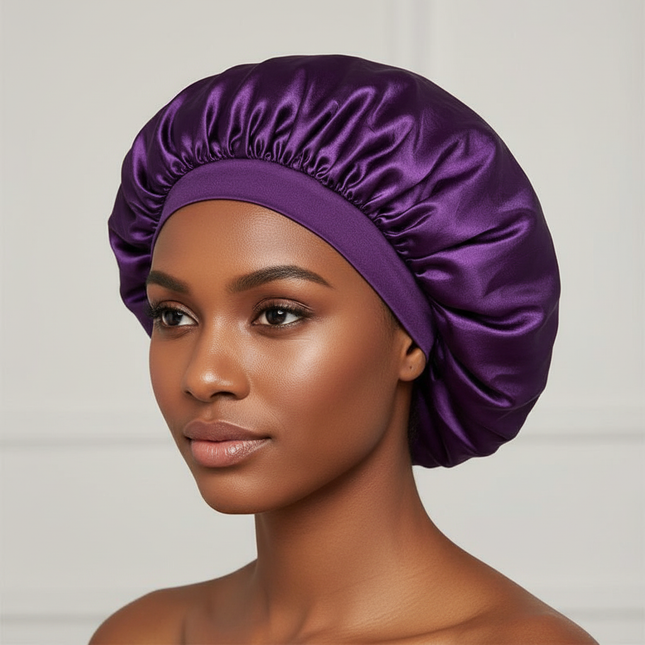 New Women's Extra Large Hair Cap For Sleeping African Printed Satin Cap Elastic Night Turban Artificial Silk Chemo Bonnet