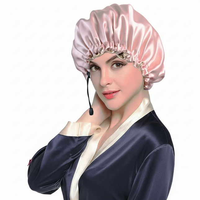 New Women Solid Reversible Satin Bonnet for Curly Hair Cap Double Layer Adjustable Sleep Cap Elastic Hair Cap Haircare Night Hat