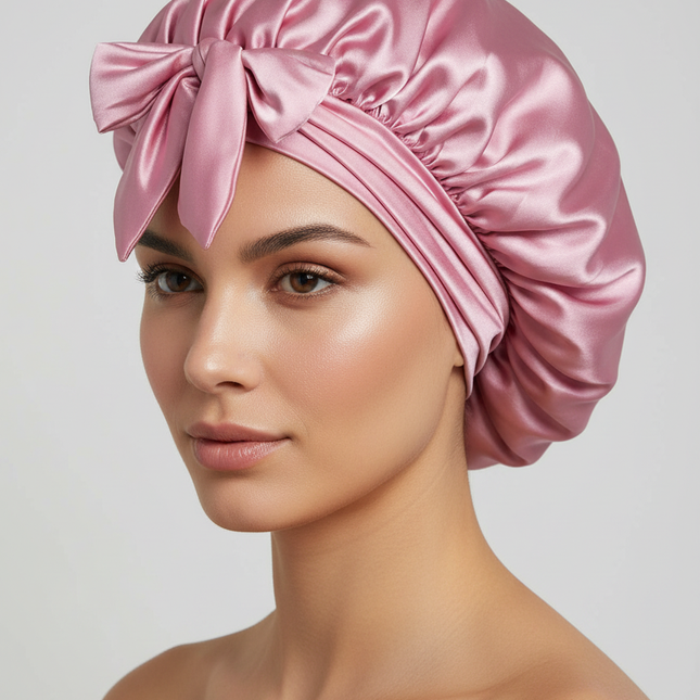 New Silk Bonnet For Sleeping Women Satin Bonnet Hair Bonnet Night Sleep Cap Scarf Wrap For Curly Hair With Tie Band For CurlyHat