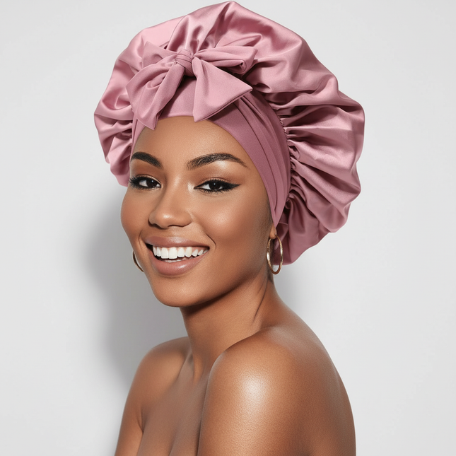 Double Layer Satin Hair Cap for Sleeping Bonnets for Women Round Haircare Women Headwear Night Hat Reversible Head Cover