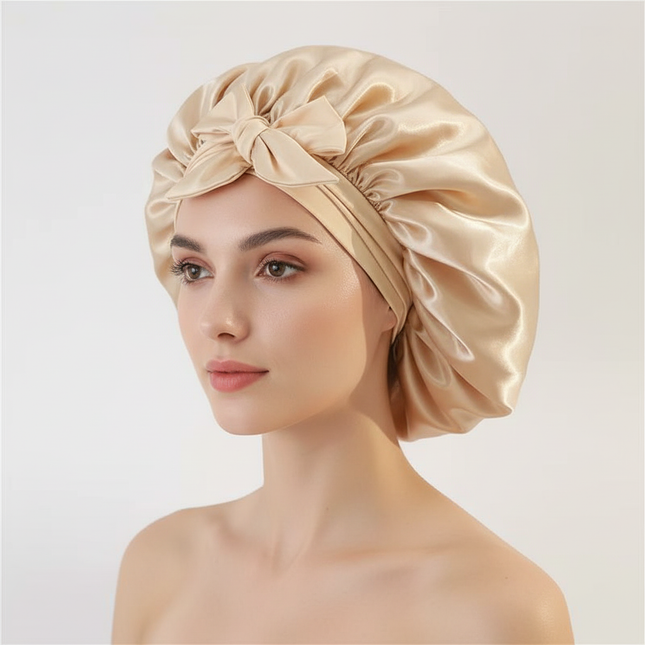 Bonnets Silk Satin Hat Hair Night Satin Bonnet Satin Hat To Sleep Bonnets for Women Cap Beanie Curly Braid Hair DM04