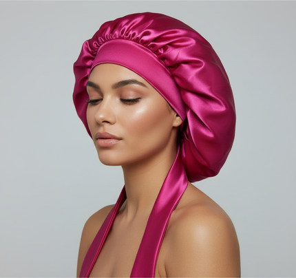 Satin Silk Sleep Cap Bonnet for Women Long Curly Hair Adjustable Tie Night Cap Maternity Hair Care Anti-Frizz Home Wrap