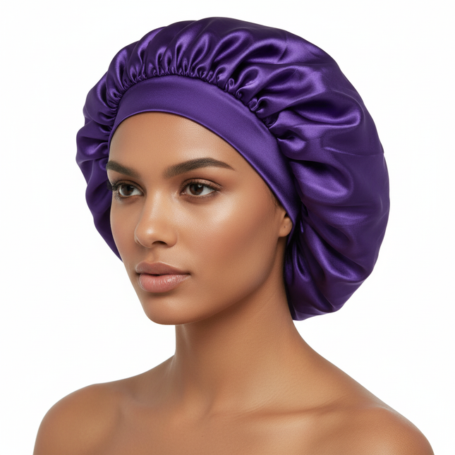 Satin Silk Sleep Cap Bonnet for Women Long Curly Hair Adjustable Tie Night Cap Maternity Hair Care Anti-Frizz Home Wrap
