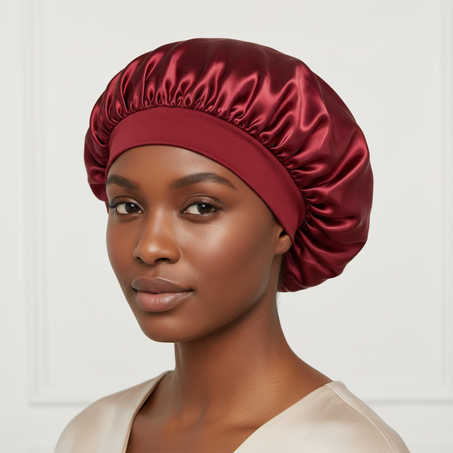 Large Satin Bonnet,Silk Bonnet Hair Wrap for Sleeping, Sleep Cap With Elastic Soft Band, Big Bonnets for Women Hair Care