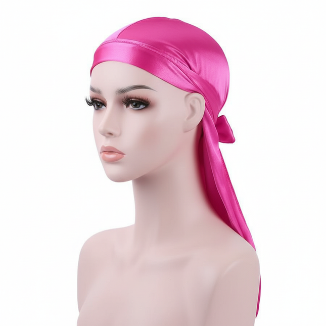 Unisex Silky Durags Bandanas Turban Hat Wigs Doo Men Satin Durag Biker Headwear Headband Hair Accessories Extra Long Tail Du-Rag