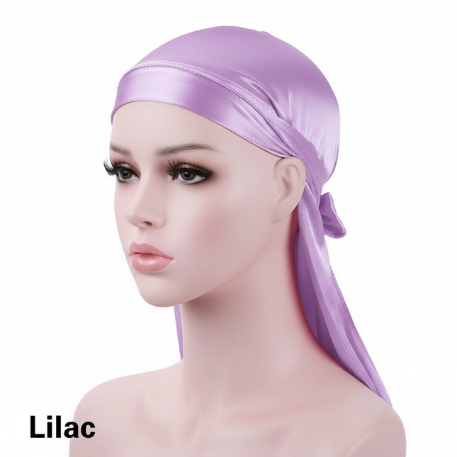 Unisex Silky Durags Bandanas Turban Hat Wigs Doo Men Satin Durag Biker Headwear Headband Hair Accessories Extra Long Tail Du-Rag
