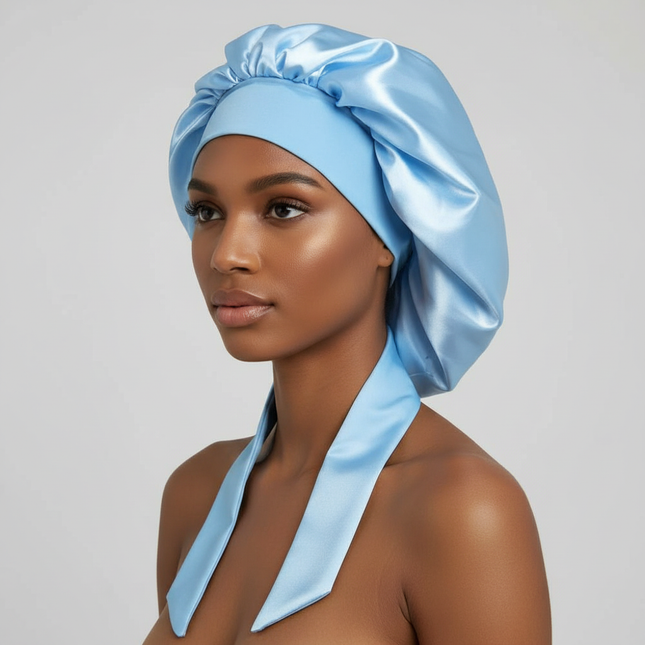 Women Satin Solid Sleeping Hat Night Sleep Cap for Women Shower Caps Waterproof Solid Sleeping Hair Bonnets Adjustable Cap