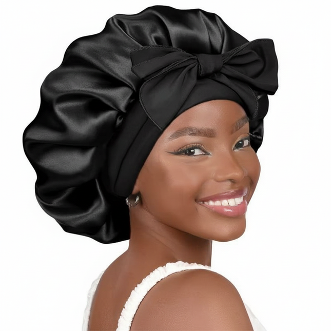 high-quality Mulberry Silk Sleeping Bonnet for Women Large Sleep Cap with Wide Elastic Tie Band for Curly Dreadlock Braid Hair C